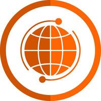 global glifo naranja circulo icono vector