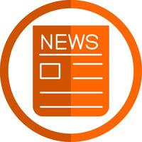 rotura Noticias glifo naranja circulo icono vector