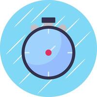 detener reloj plano azul circulo icono vector