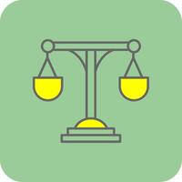 Justice Scale Filled Yellow Icon vector