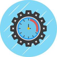 Time Management Flat Blue Circle Icon vector