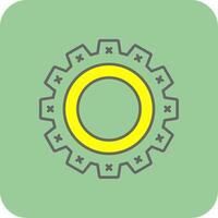 Cogwheel Filled Yellow Icon vector