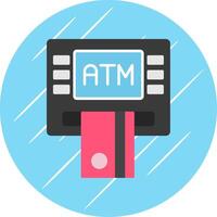 Atm Machine Flat Blue Circle Icon vector