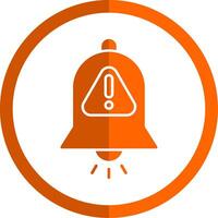 Interruption Glyph Orange Circle Icon vector