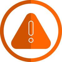 Alert Glyph Orange Circle Icon vector