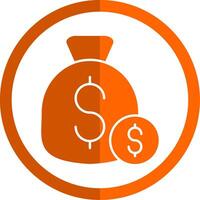 Investment Glyph Orange Circle Icon vector