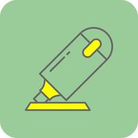 Highlighter Filled Yellow Icon vector