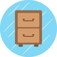 Filling Cabinet Flat Blue Circle Icon vector