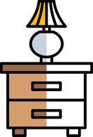 Wardrobe Filled Half Cut Icon vector