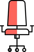 Chair Filled Half Cut Icon vector