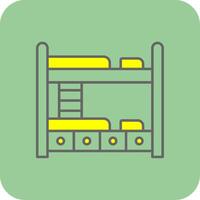 Bunk Bed Filled Yellow Icon vector