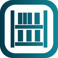 Bookshelf Glyph Gradient Round Corner Icon vector