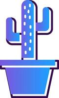Cactus Gradient Filled Icon vector