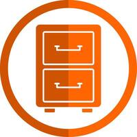 Filling Cabinet Glyph Orange Circle Icon vector