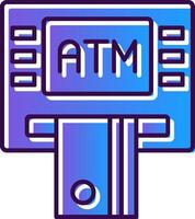 Atm Machine Gradient Filled Icon vector