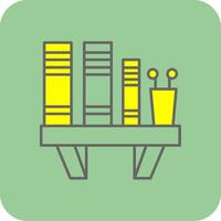 Book Shelf Filled Yellow Icon vector