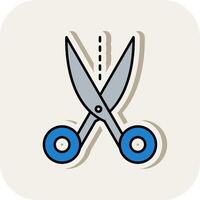 Scissors Line Filled White Shadow Icon vector