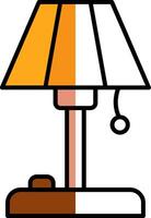 Floor Lamp Filled Half Cut Icon vector