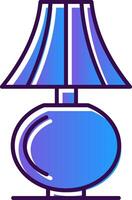 Table Lamp Gradient Filled Icon vector