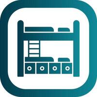 Bunk Bed Glyph Gradient Round Corner Icon vector