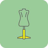 maniquí lleno amarillo icono vector