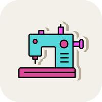 Sewing Machine Line Filled White Shadow Icon vector