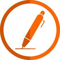 Pen Glyph Orange Circle Icon vector