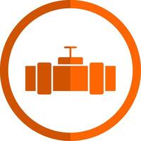 Pipe Glyph Orange Circle Icon vector