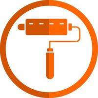 Lint Roller Glyph Orange Circle Icon vector