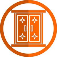 Window Glyph Orange Circle Icon vector