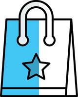 Shopping Bag Filled Half Cut Icon vector