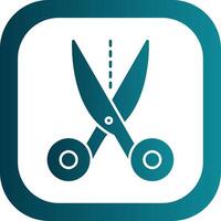 Scissors Glyph Gradient Round Corner Icon vector