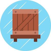 Wooden Box Flat Blue Circle Icon vector