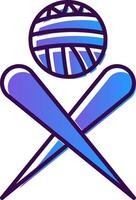 Knitting Needles Gradient Filled Icon vector