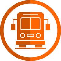 Shuttle Glyph Orange Circle Icon vector