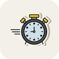 Stopwatch Line Filled White Shadow Icon vector