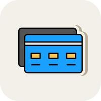 Bank Card Line Filled White Shadow Icon vector