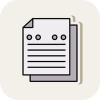 Note Line Filled White Shadow Icon vector