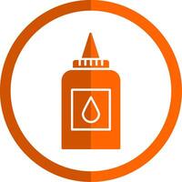 Liquid Glue Glyph Orange Circle Icon vector