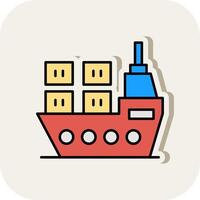 Shipment Line Filled White Shadow Icon vector