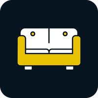 Sofa Bed Glyph Two Color Icon vector