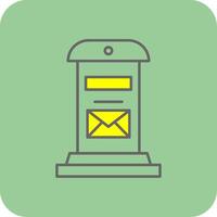 Letter Box Filled Yellow Icon vector