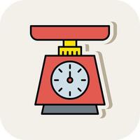 Weight Scale Line Filled White Shadow Icon vector