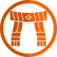 Scarf Glyph Orange Circle Icon vector