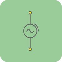 AC Voltage Source Filled Yellow Icon vector