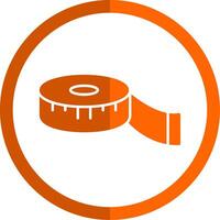 Measure Tape Glyph Orange Circle Icon vector