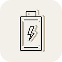 Battery Line Filled White Shadow Icon vector