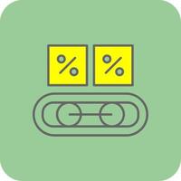 Conveyor Band Filled Yellow Icon vector