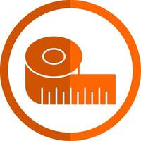 Ruler Glyph Orange Circle Icon vector