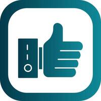 Thumb Up Glyph Gradient Round Corner Icon vector